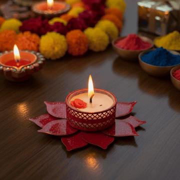 Lotus Design Scented Soy Wax Candles (Pack of 2)