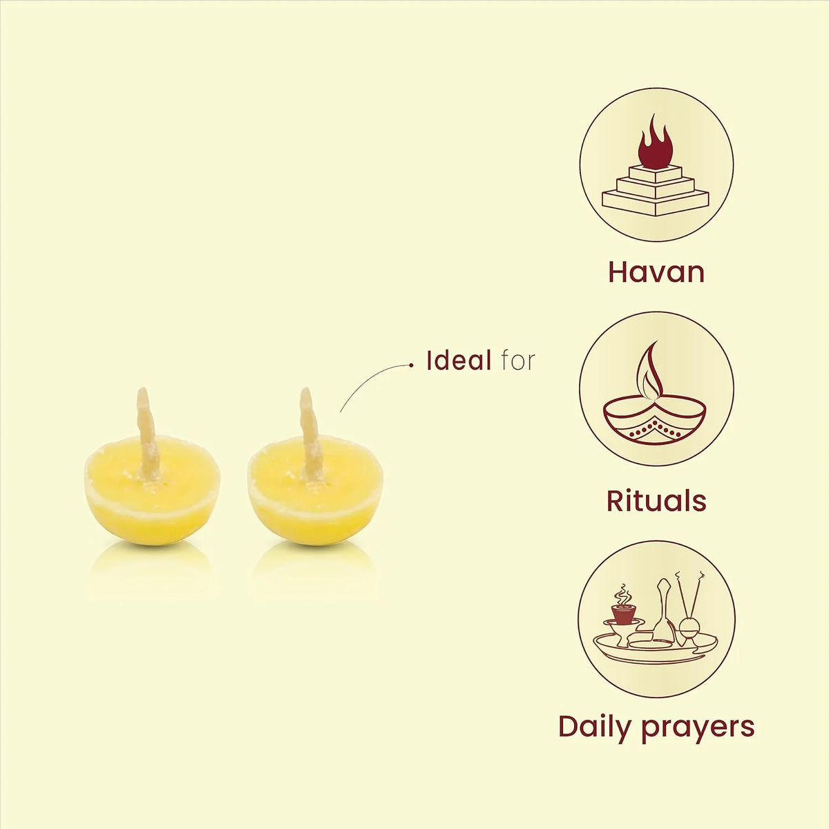 Pure Cow Ghee Wicks – 100 Pcs | Ready-to-Use Diya Wicks for Puja