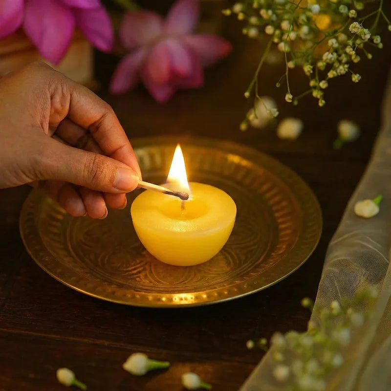 Pure Cow Ghee Wicks – 100 Pcs | Ready-to-Use Diya Wicks for Puja