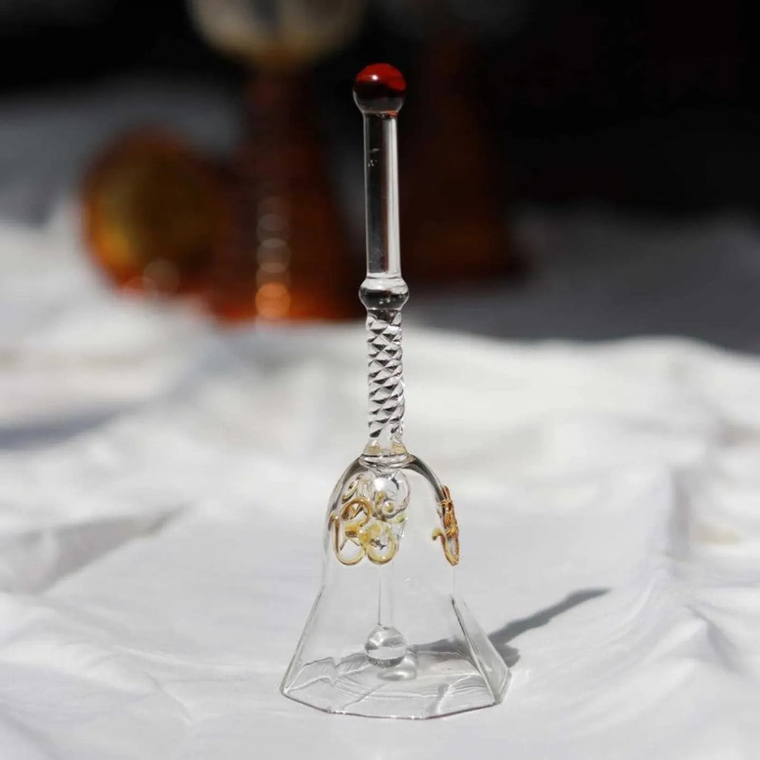 Glass Pooja Bell with Om Design
