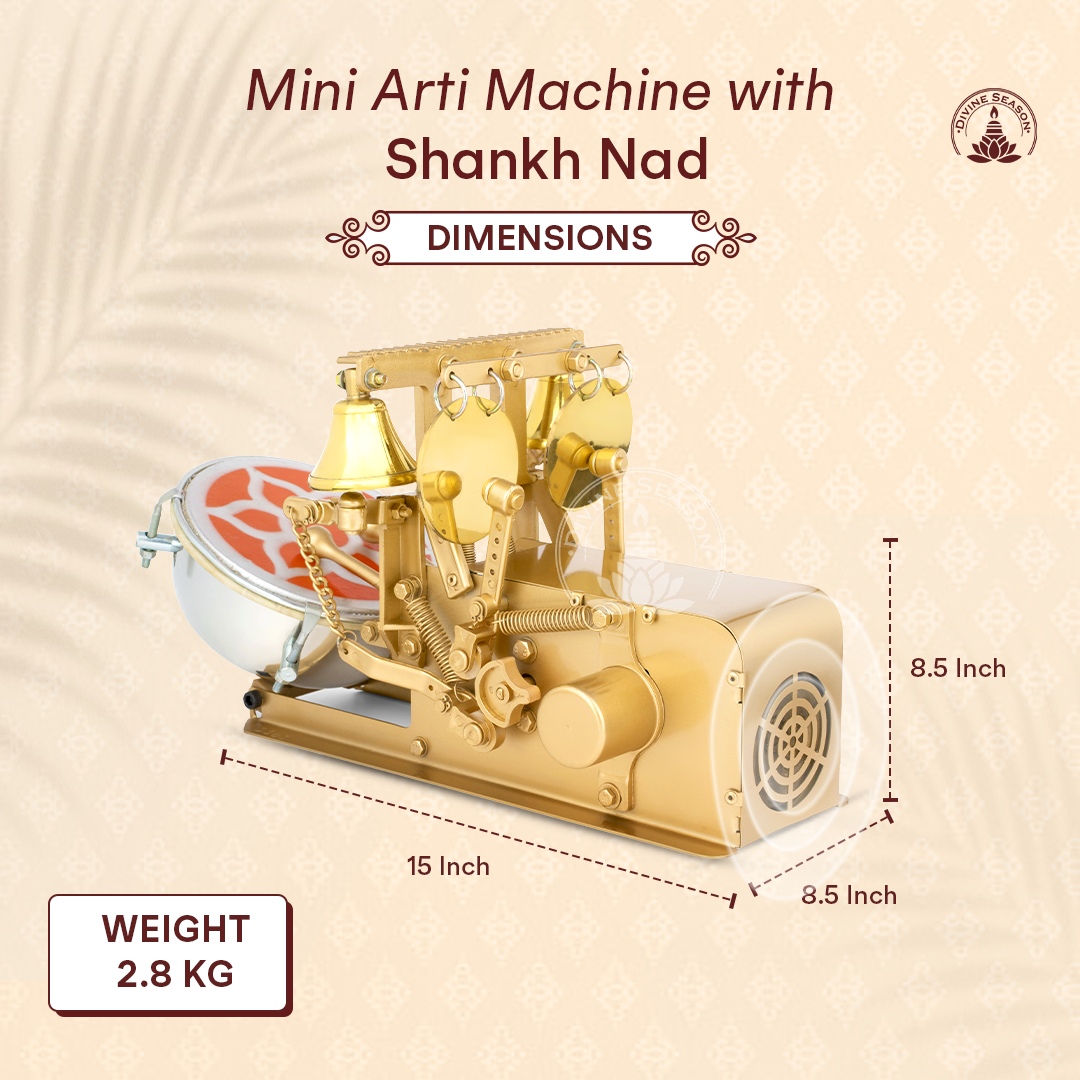 Shankh Automatic Aarti Machine – Temple Bells, Jalar, Drum & Shankh Naad for Pooja