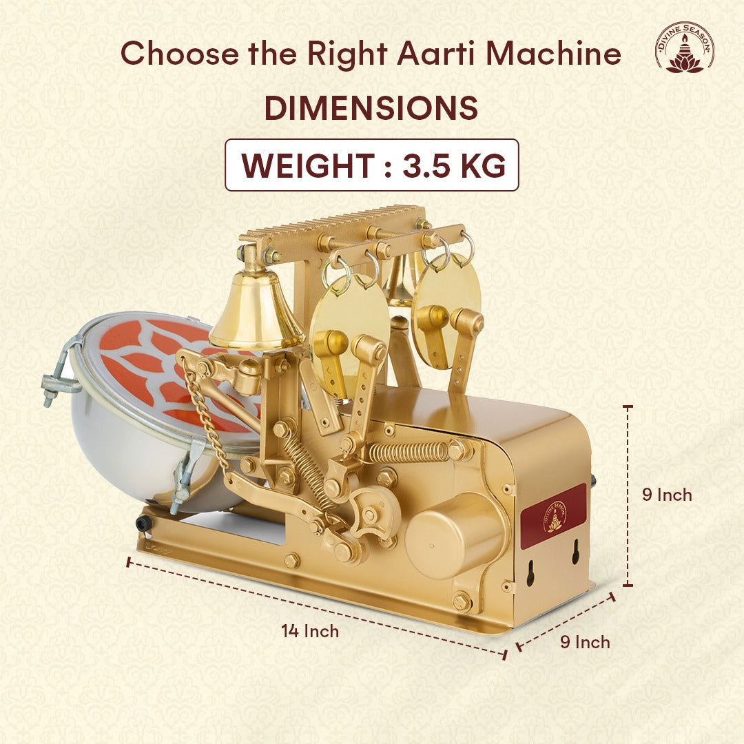 Automatic Aarti Machine with 2 Bells, 2 Jalar & Drum – Simple Variant