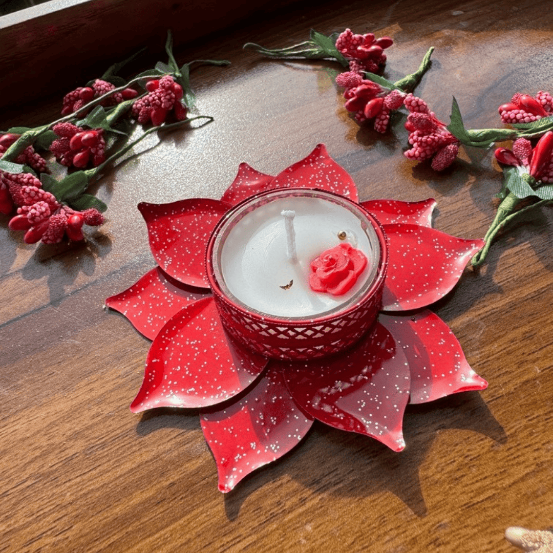 Lotus Design Scented Soy Wax Candles (Pack of 2)
