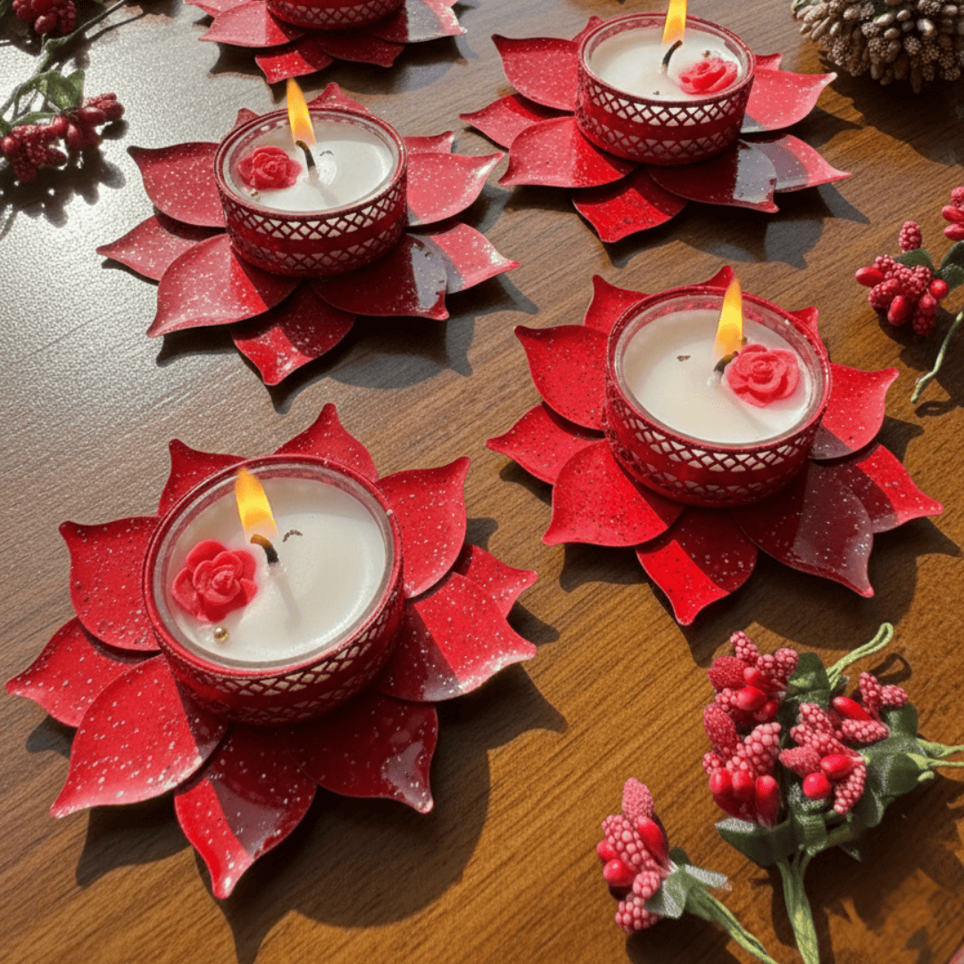 Lotus Design Scented Soy Wax Candles (Pack of 2)