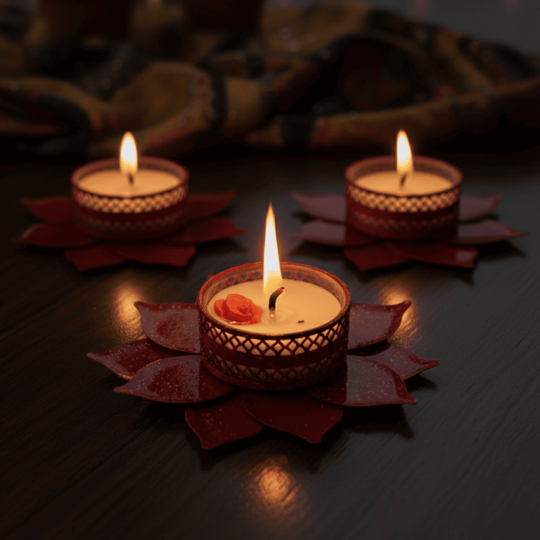 Lotus Design Scented Soy Wax Candles (Pack of 2)