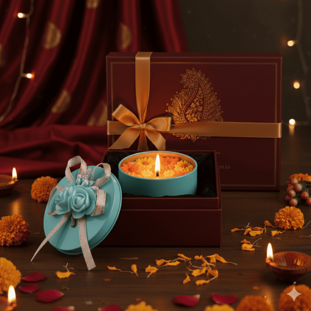 Sunflower Scented Candle in Decorative Gift Box (Pack of 2)