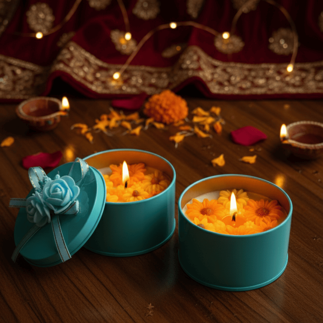 Sunflower Scented Candle in Decorative Gift Box (Pack of 2)