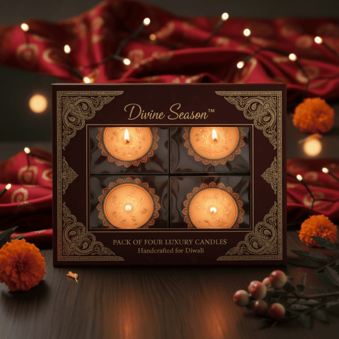 Decorative Clay Wax Diya – Long-Burning Festive Candle (Pack of 2)