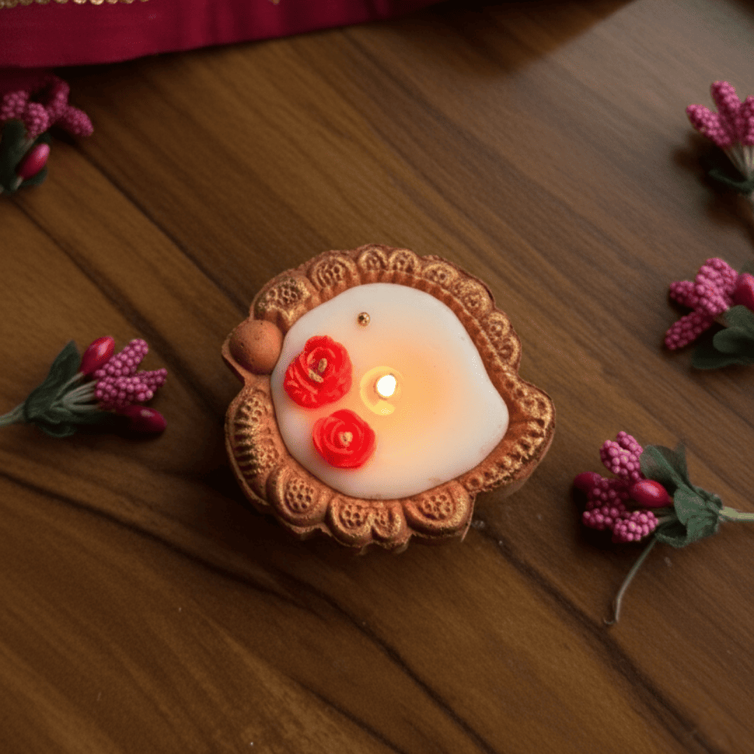 Clay Diya with Wax – Decorative Scented Diya (Pack of 2)