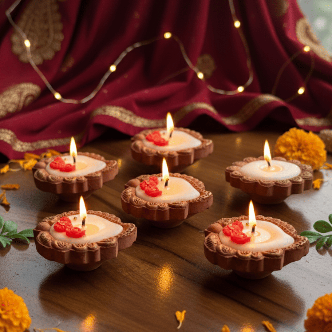 Clay Diya with Wax – Decorative Scented Diya (Pack of 2)