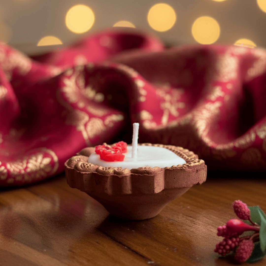Clay Diya with Wax – Decorative Scented Diya (Pack of 2)
