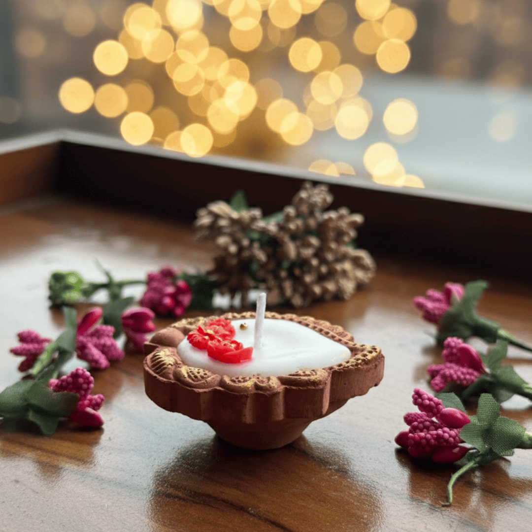Clay Diya with Wax – Decorative Scented Diya (Pack of 2)