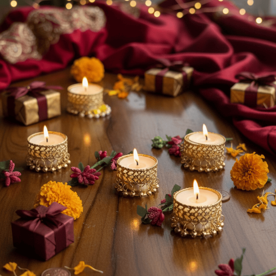 Royal Glow T-Light Candle Set (Pack of 2)