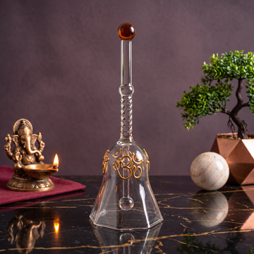Glass Pooja Bell with Om Design