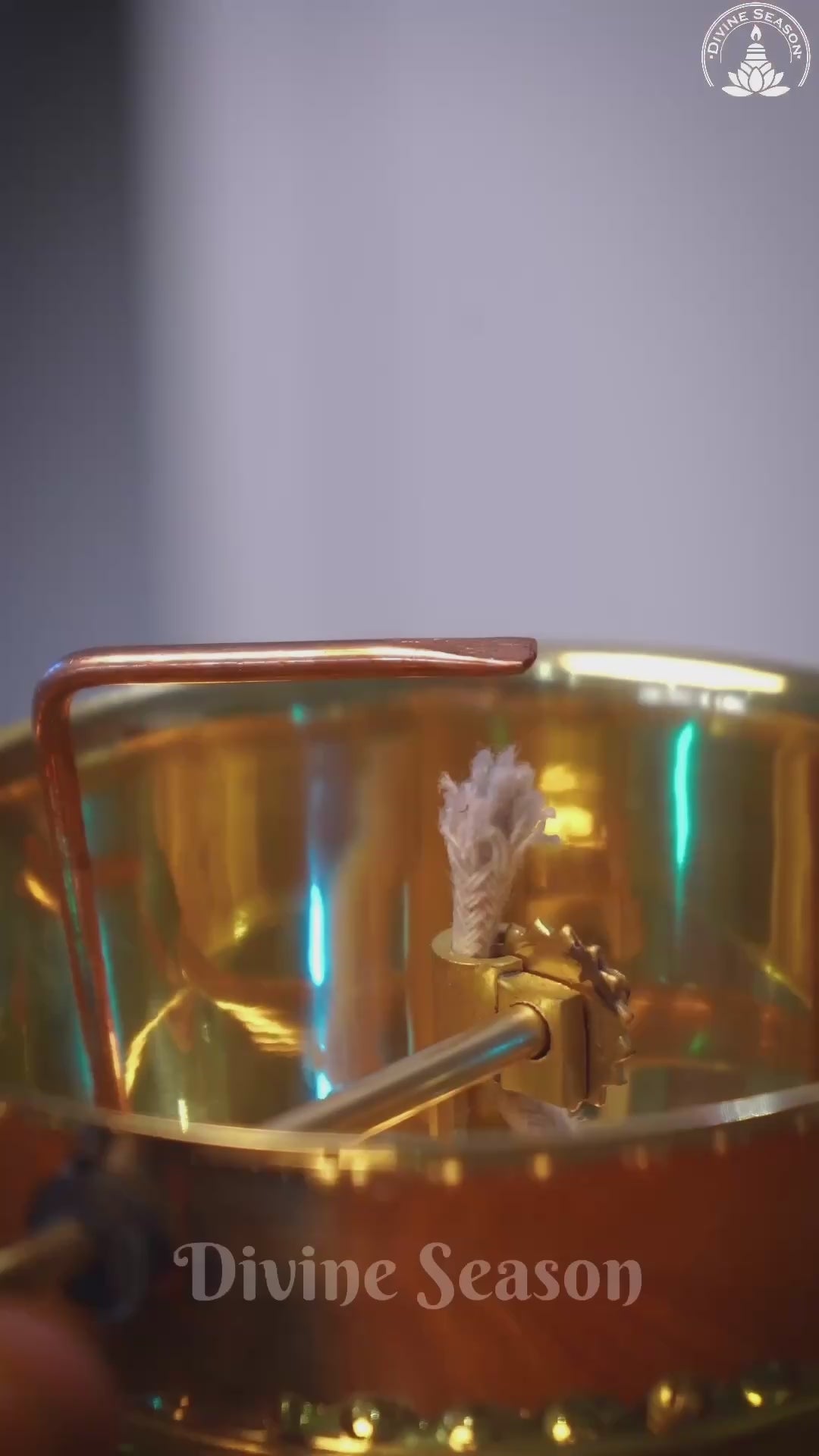 Divya Akhand Jyot Diya with Wick Lifting & Flame Control – Brass + Glass (300 ml)